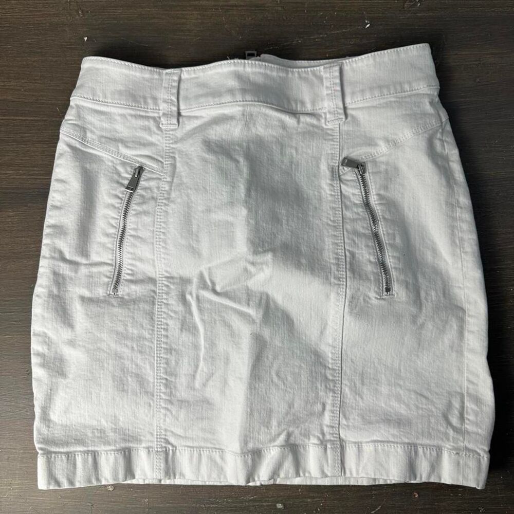 Ann-taylor Women's White and Grey Skirt